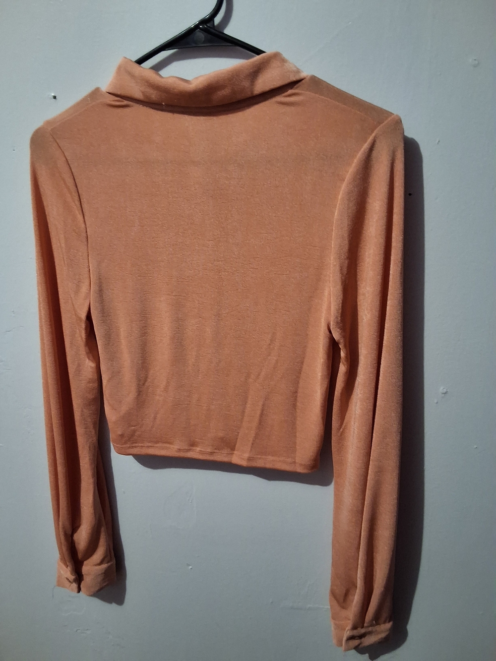 EVRI Peach Ruched Button-Front Collared Blouse - Picture 10 of 10